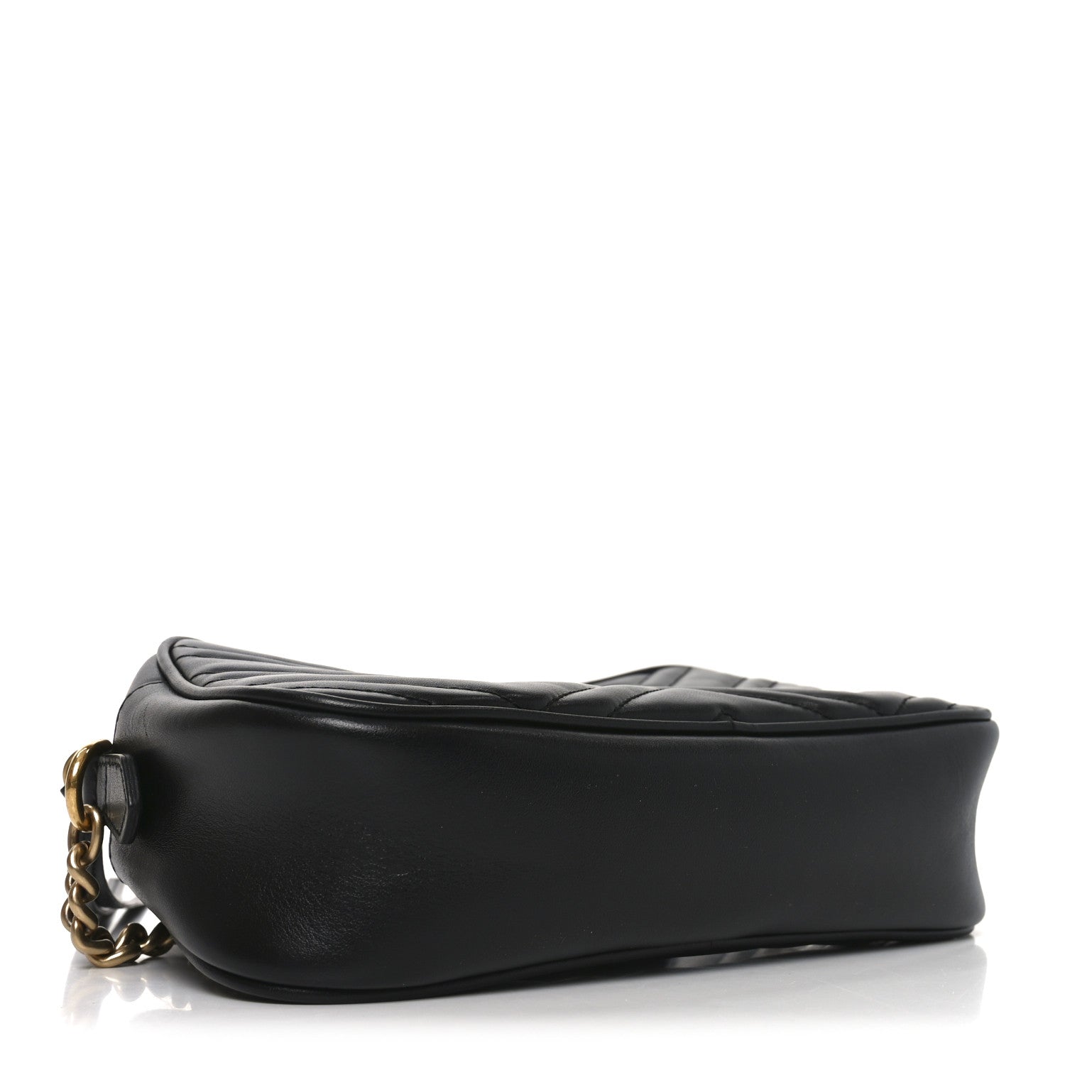 Calfskin Matelasse Small GG Marmont Chain Shoulder Bag Black