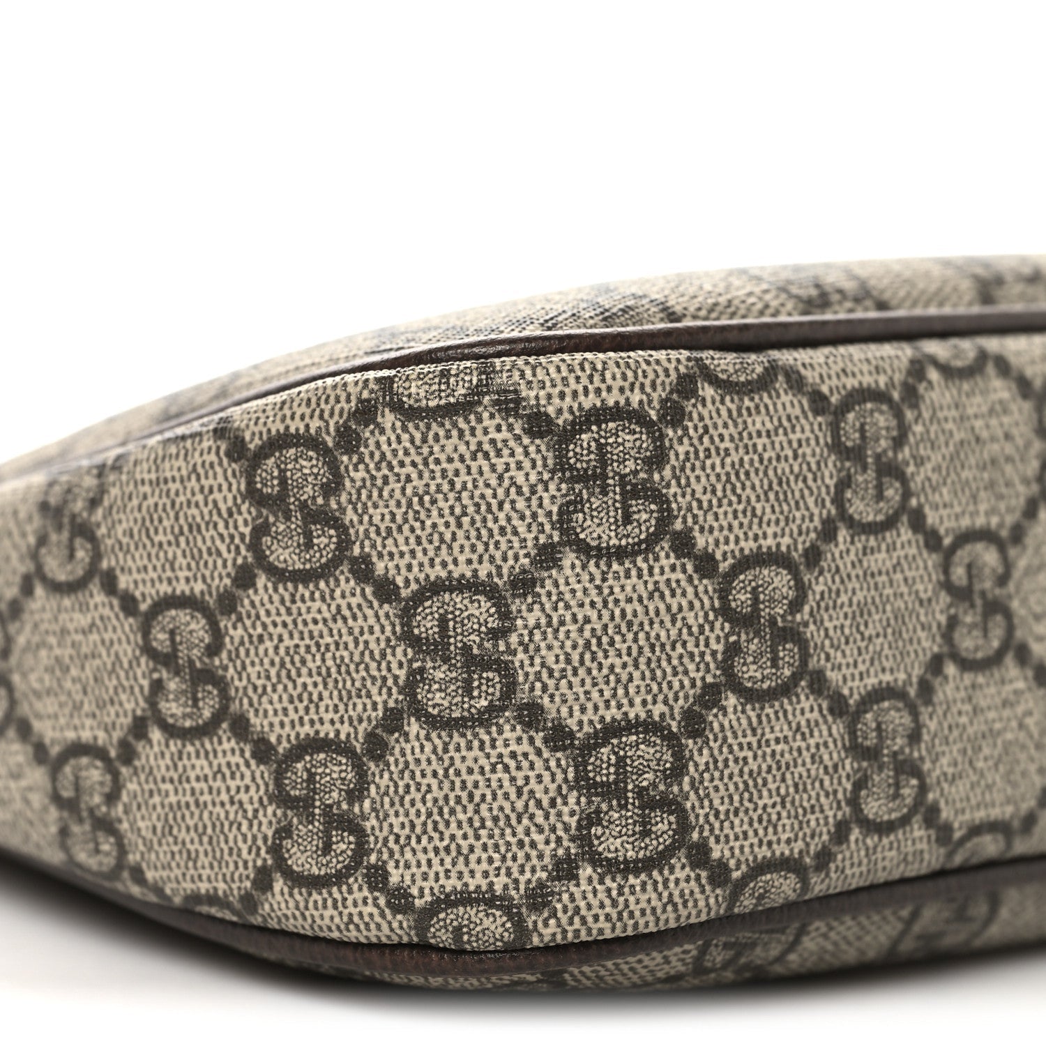 GG Supreme Monogram Textured Dollar Calfskin Web Small Ophidia GG Handbag Beige Ebony New Acero
