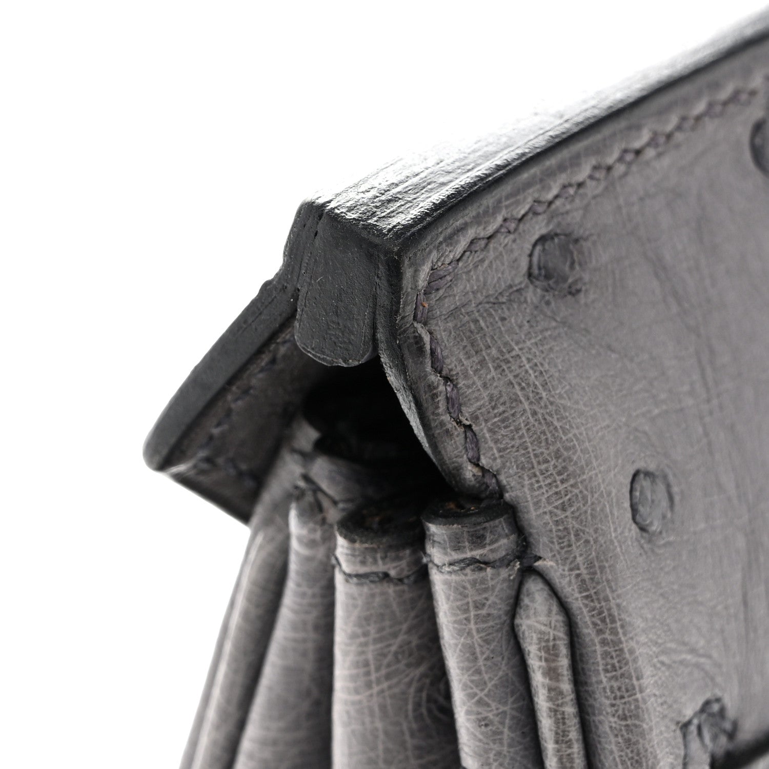 Ostrich Birkin 25 Gris Agate