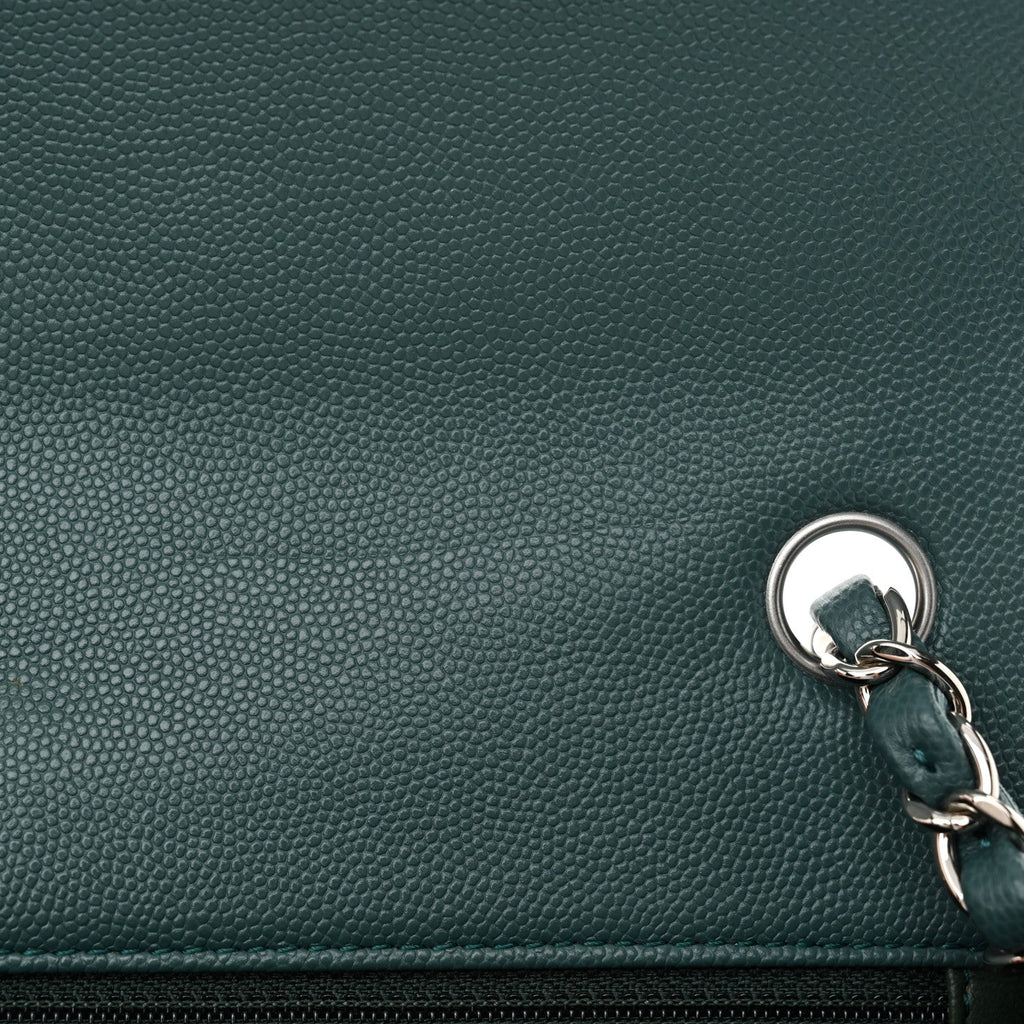 Caviar Quilted Mini Rectangular Flap Dark Turquoise