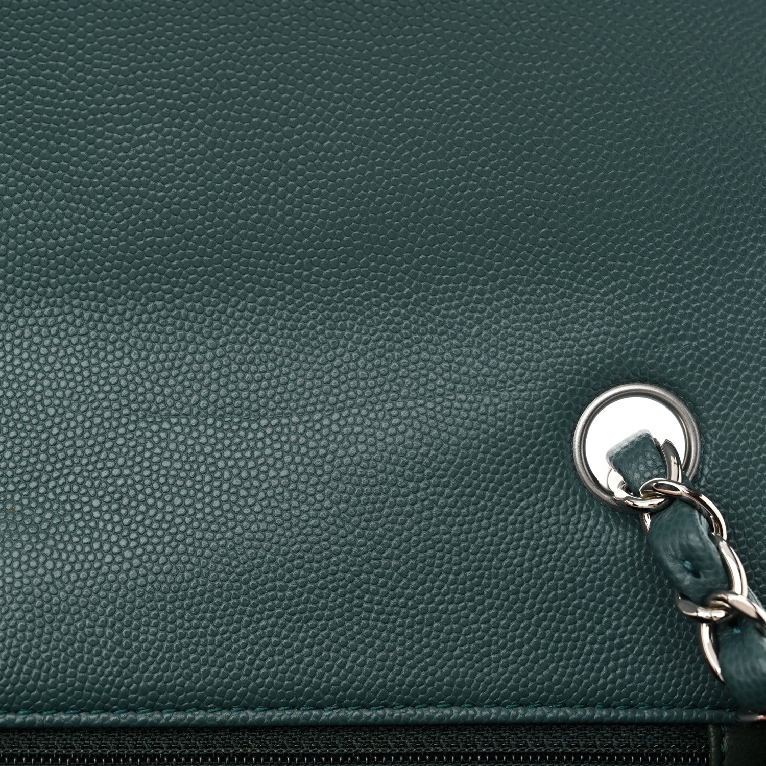 Caviar Quilted Mini Rectangular Flap Dark Turquoise