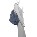 Suede Quilted Medium Chanel 25 Handbag Blue