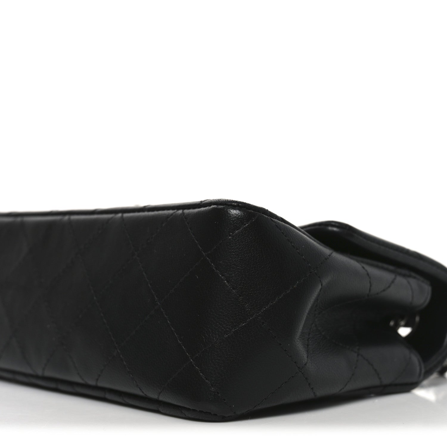 Lambskin Quilted Mini Rectangular Flap Black