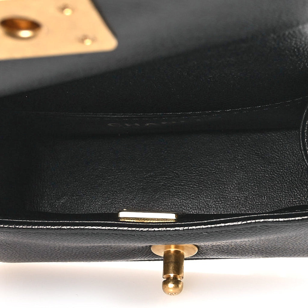 Caviar Quilted Mini Boy Flap Black