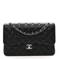 Caviar Quilted Jumbo Double Flap Black