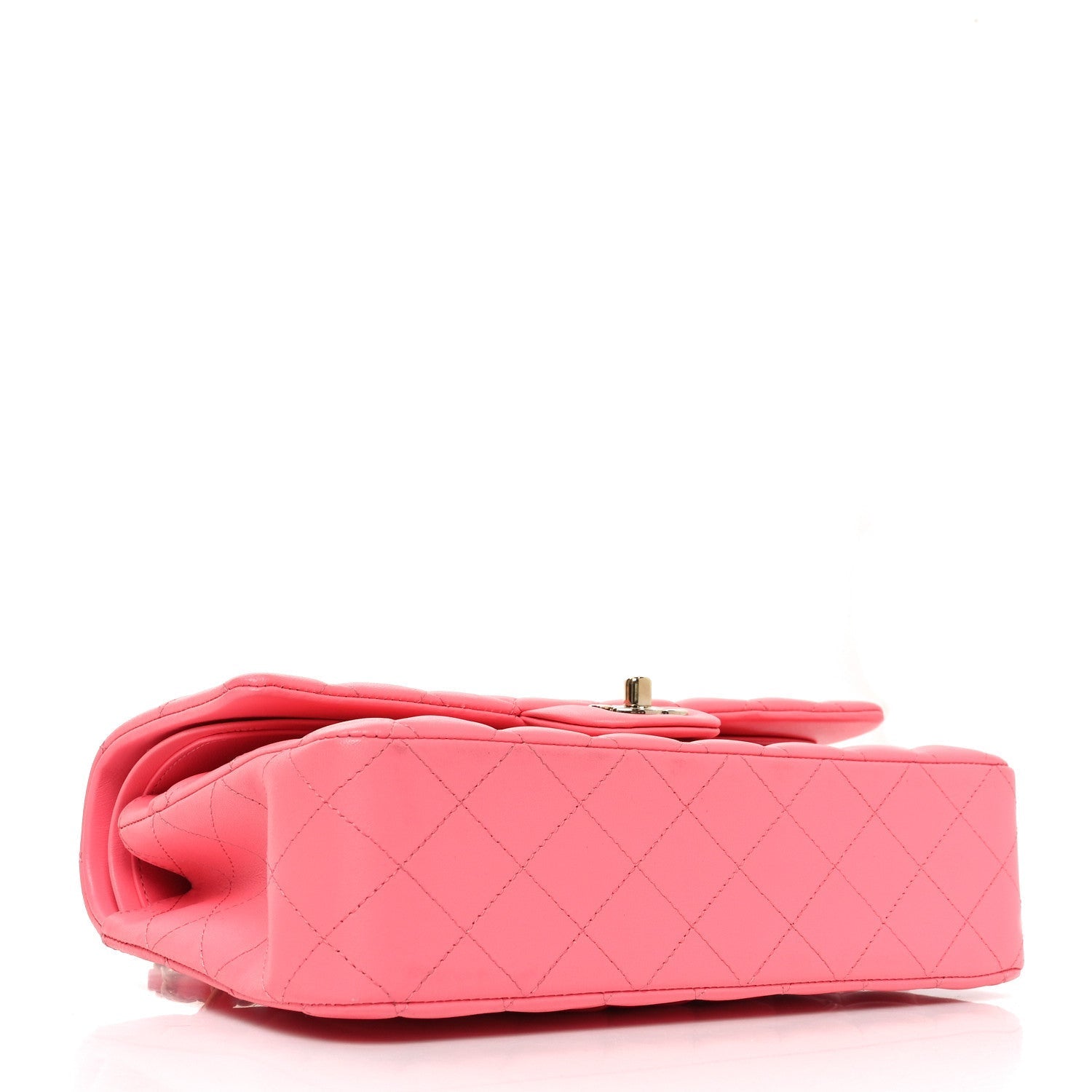 Lambskin Quilted Medium Double Flap Pink