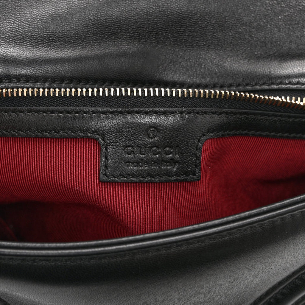 Lambskin Matelasse Medium GG Marmont Shoulder Bag Black