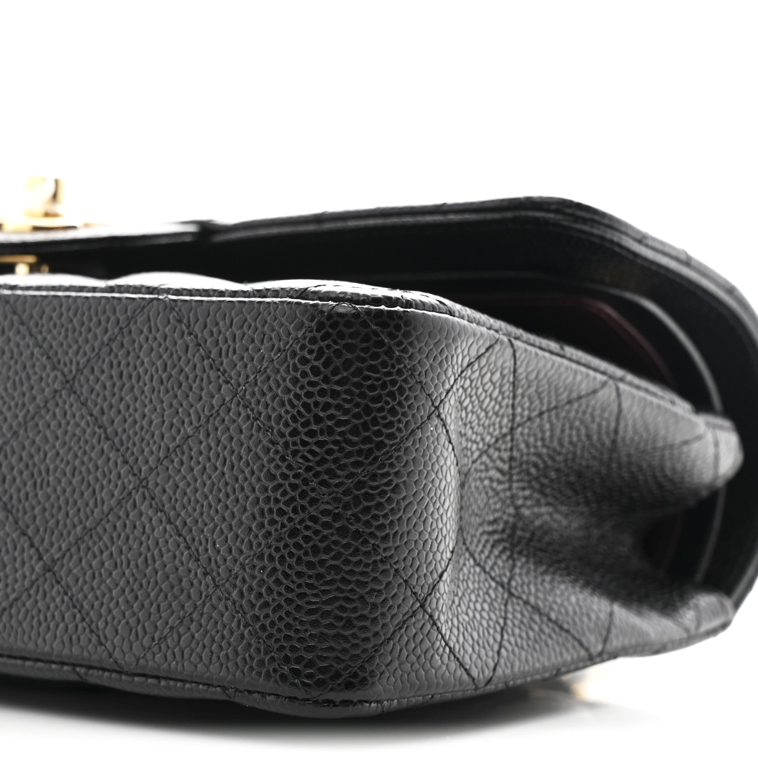 Caviar Quilted Small Double Flap Black