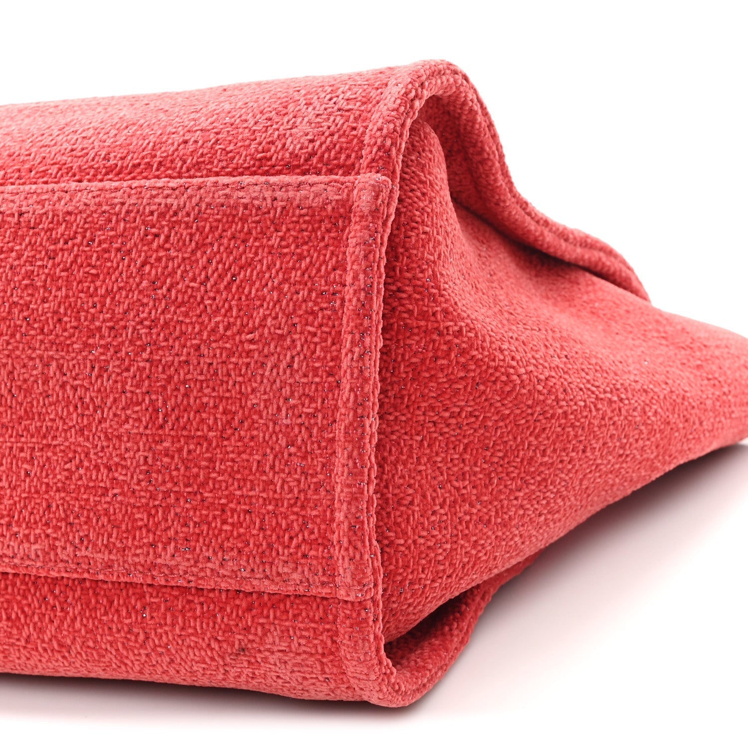 Lurex Boucle Medium Deauville Tote Red
