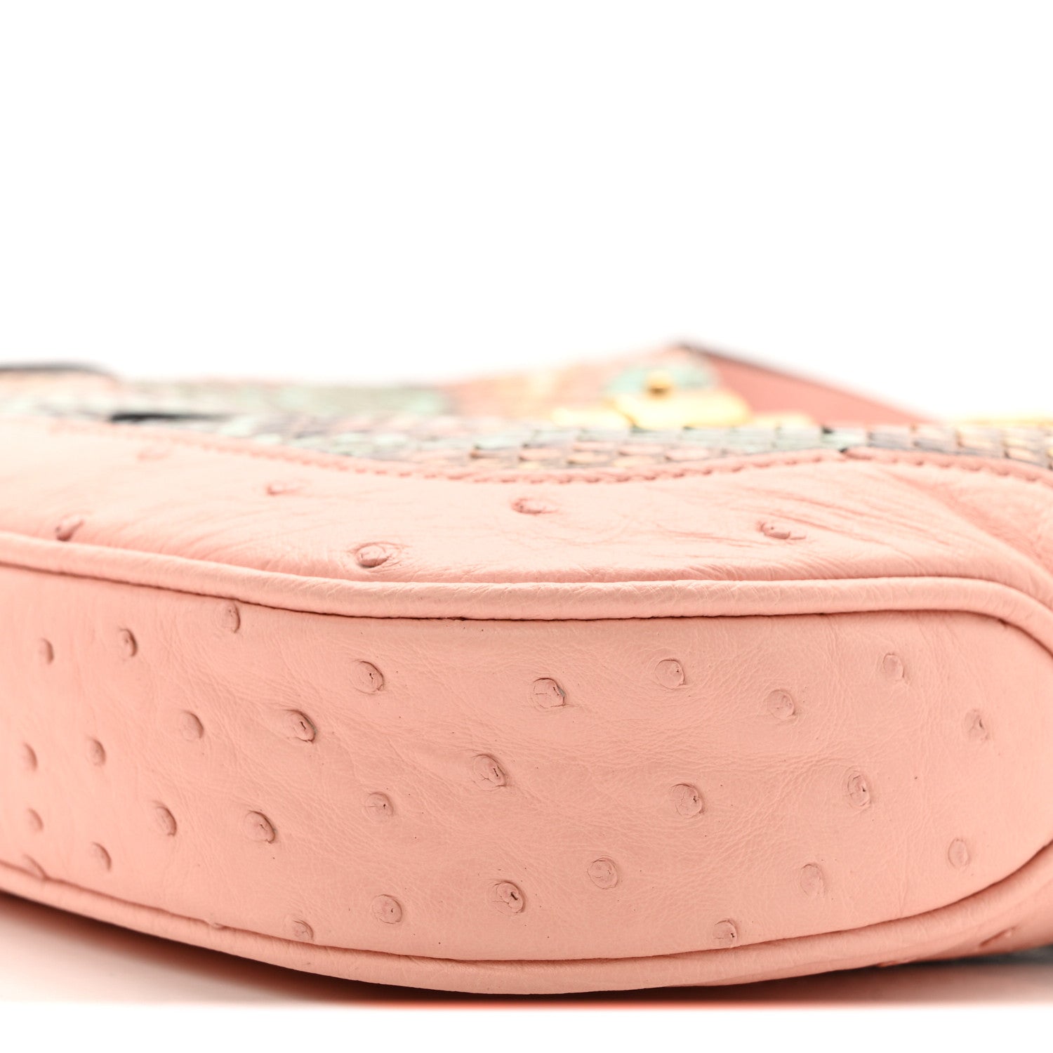Snakeskin Ostrich Calfskin Small Jackie 1961 Hobo Pink Multicolor