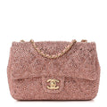 Lambskin Crystal Diamante Small Flap Light Pink