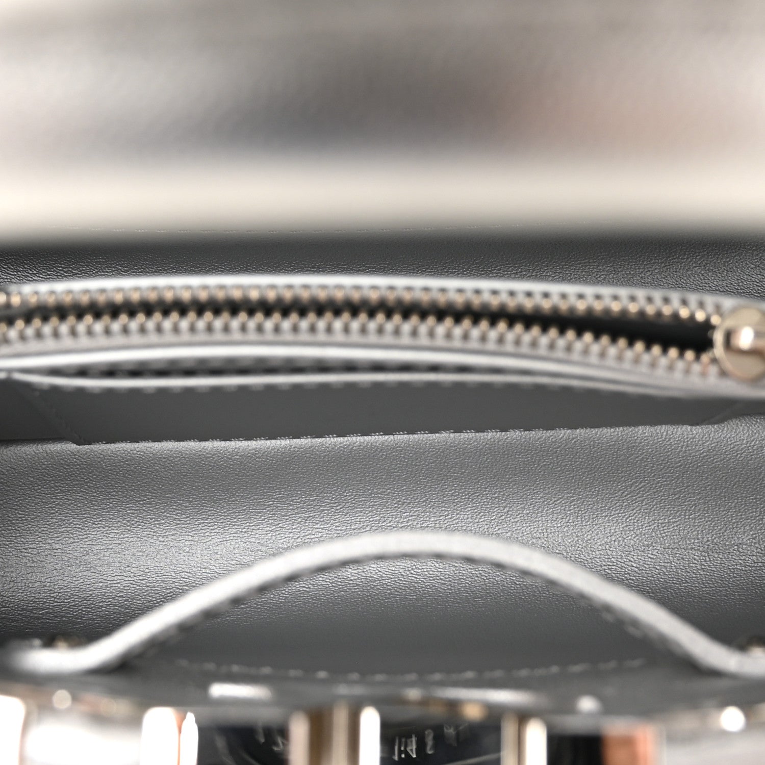 Lambskin Strass Mini Capucines  Silver