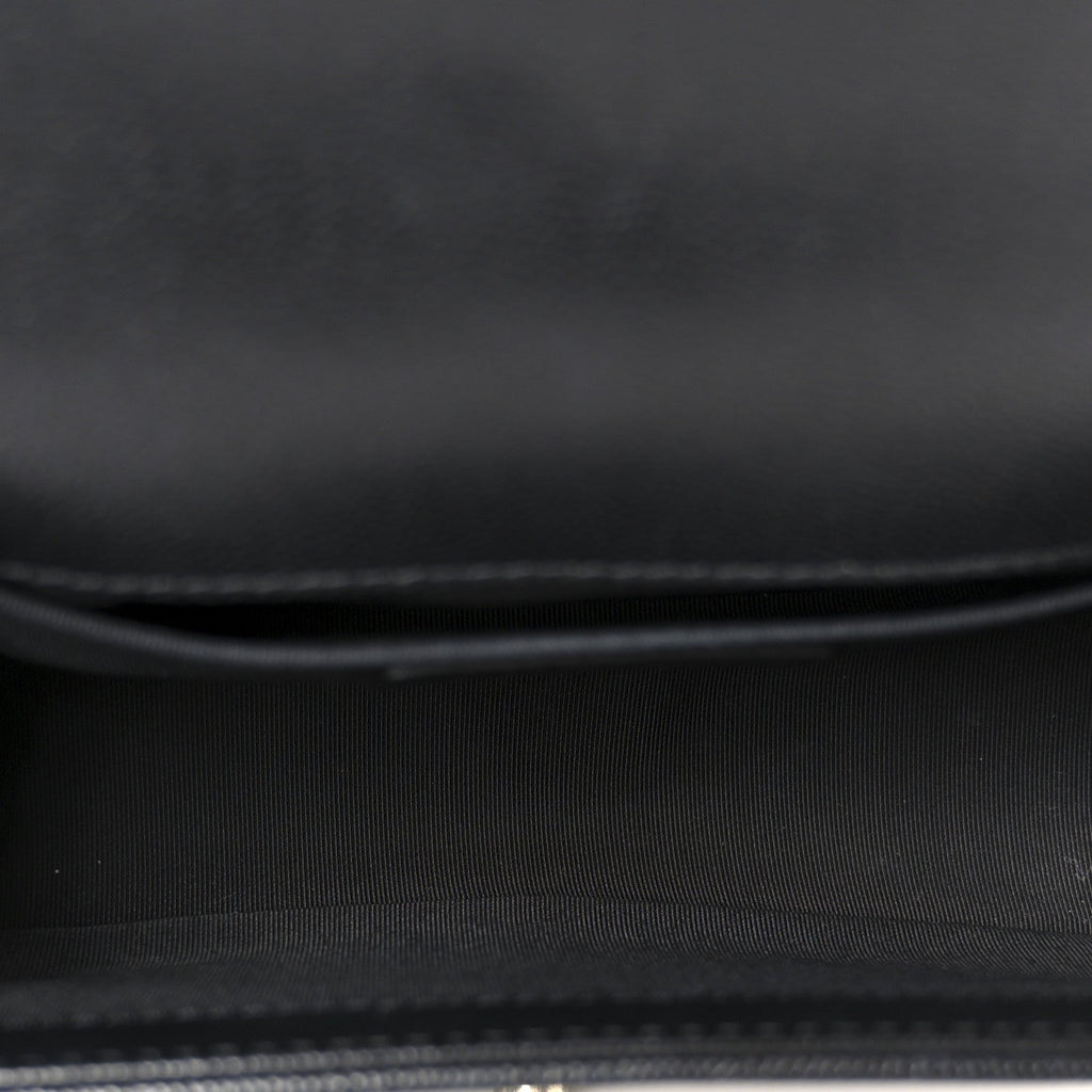 Caviar Quilted Small Boy Flap Black