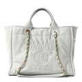 Calfskin Small Deauville Tote Light Grey