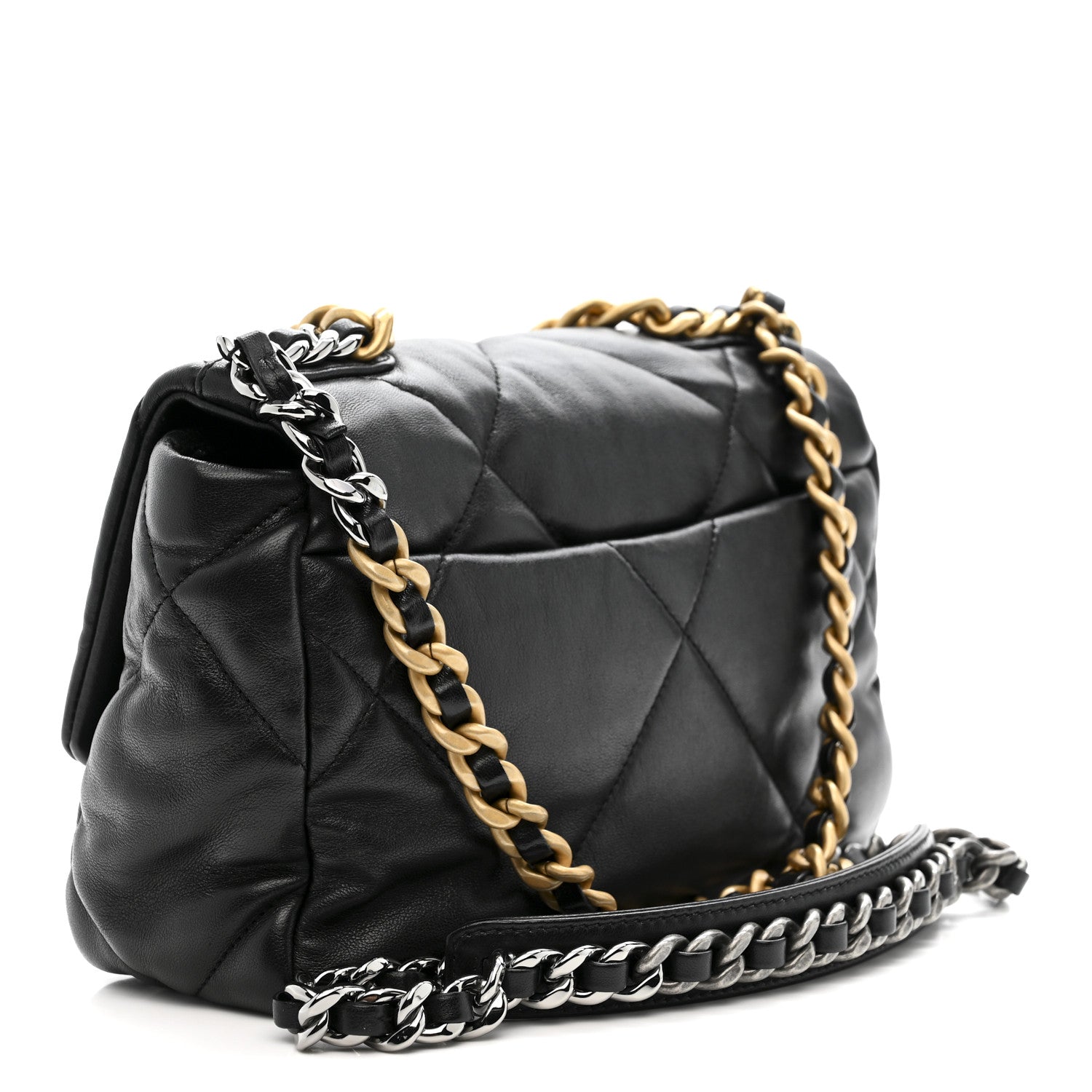 Lambskin Quilted Medium Chanel 19 Flap Black