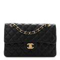 Lambskin Quilted Small Double Flap Black