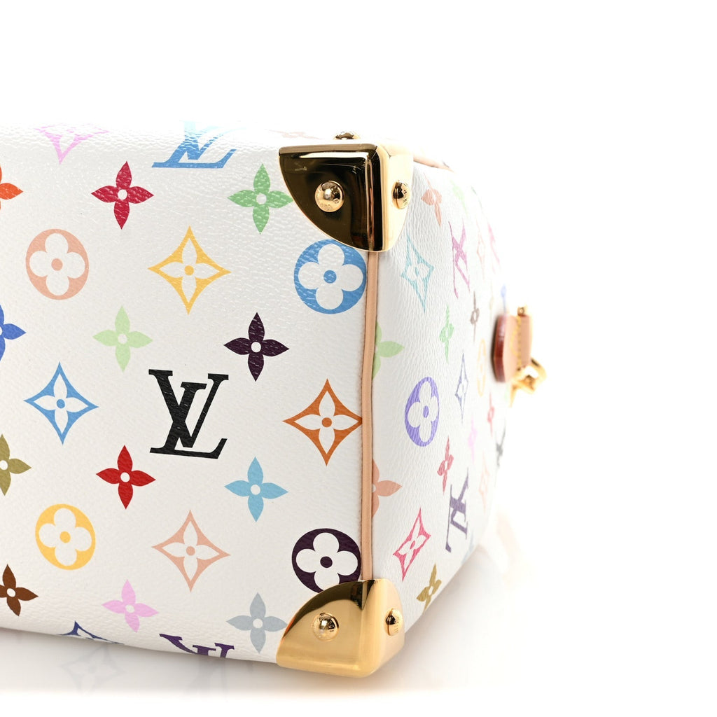 LV X TM Monogram Multicolor Speedy Bandouliere 25 White