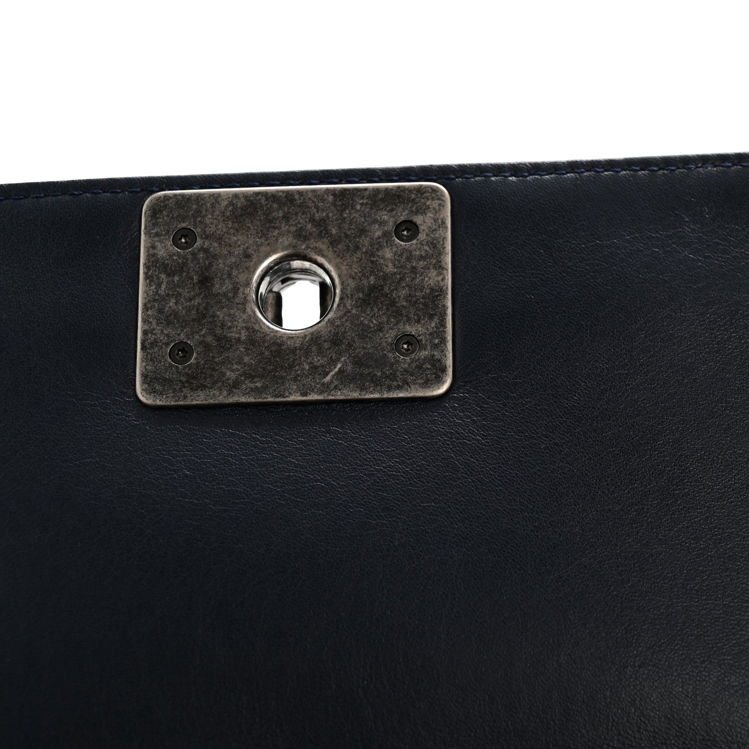 Faded Calfskin Quilted Small Studded Boy Flap Navy