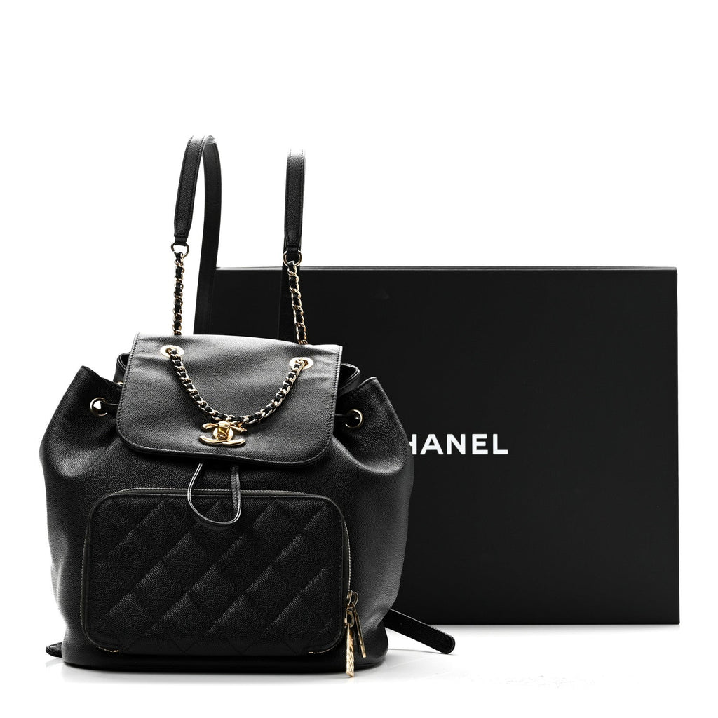Caviar Quilted Business Affinity Backpack Black