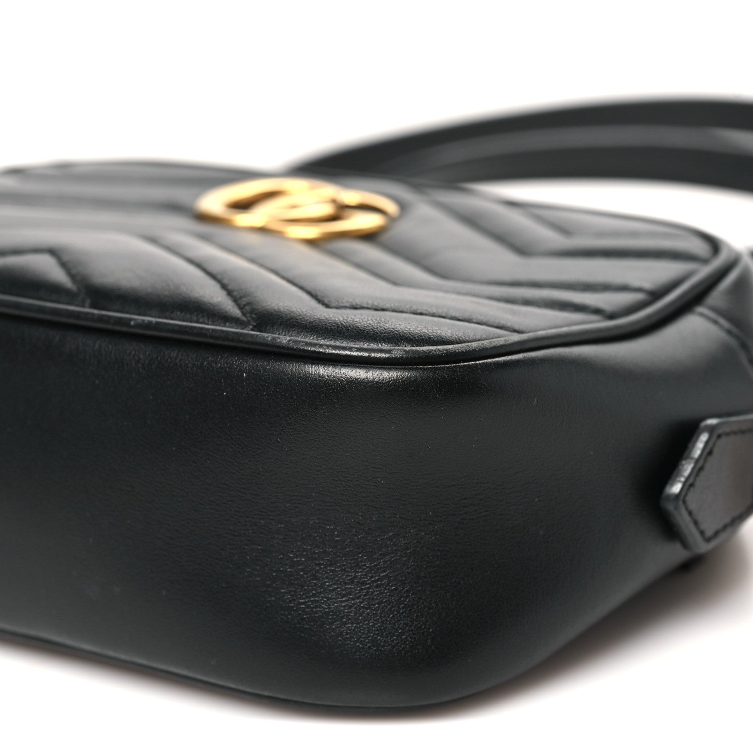 Calfskin Matelasse Mini GG Marmont Chain Shoulder Bag Black