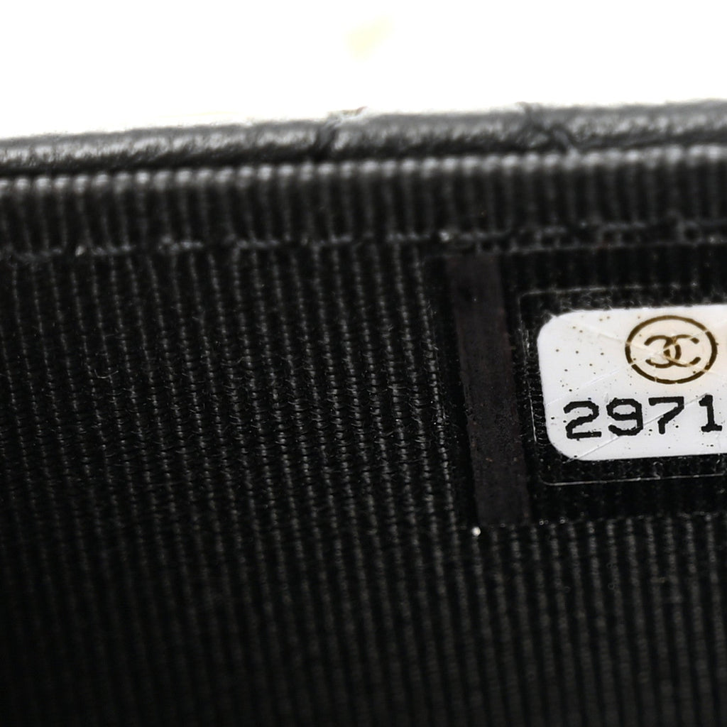 Lambskin Quilted Wallet On Chain WOC Black