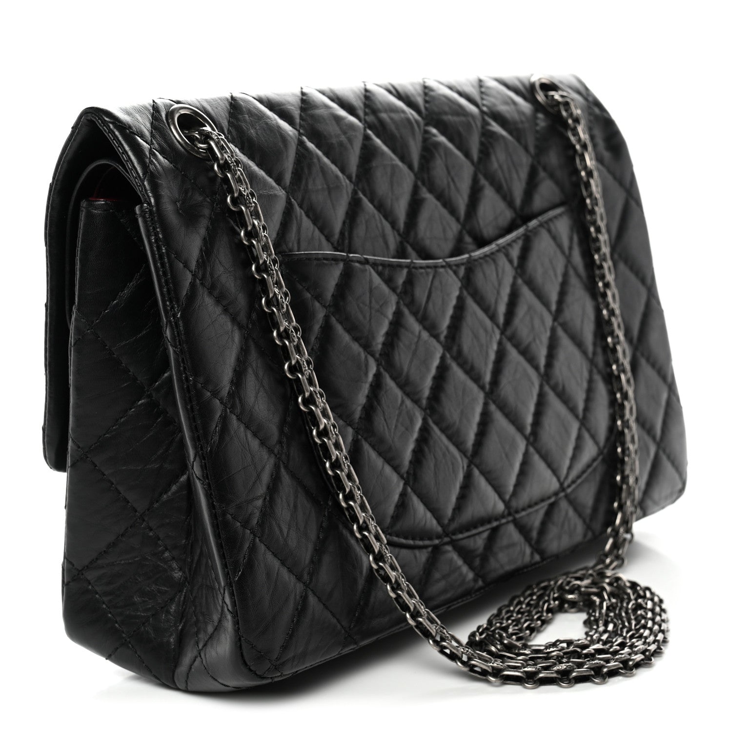 Aged Calfskin Quilted 2.55 Reissue 226 Flap Black