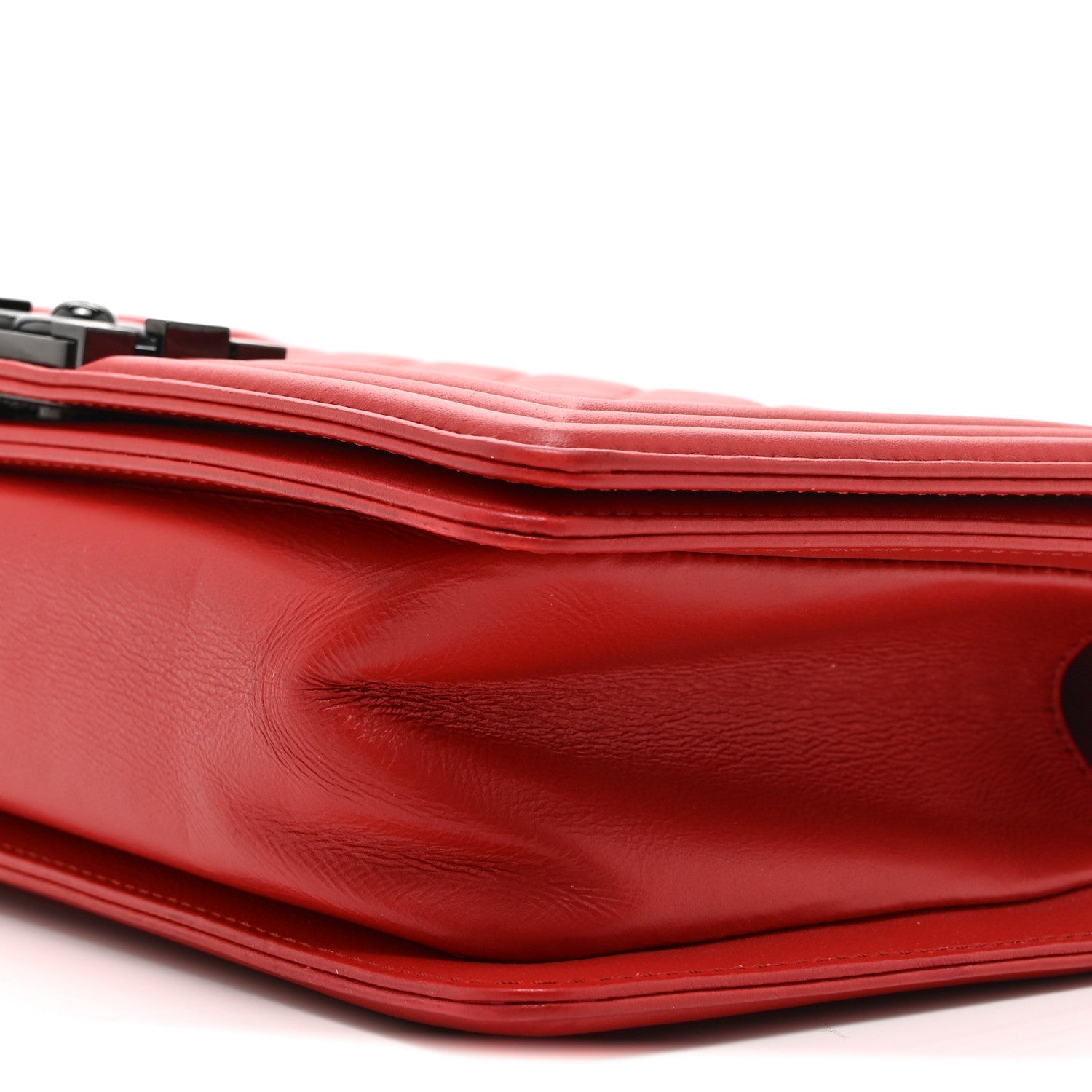Calfskin Quilted Medium Boy Flap Red