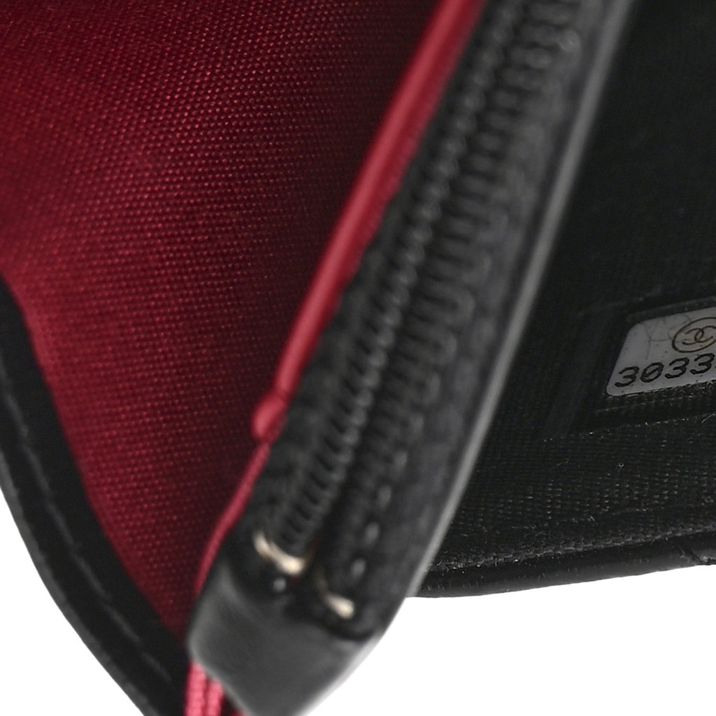 Lambskin Quilted Chain Around Wallet On Chain WOC Black
