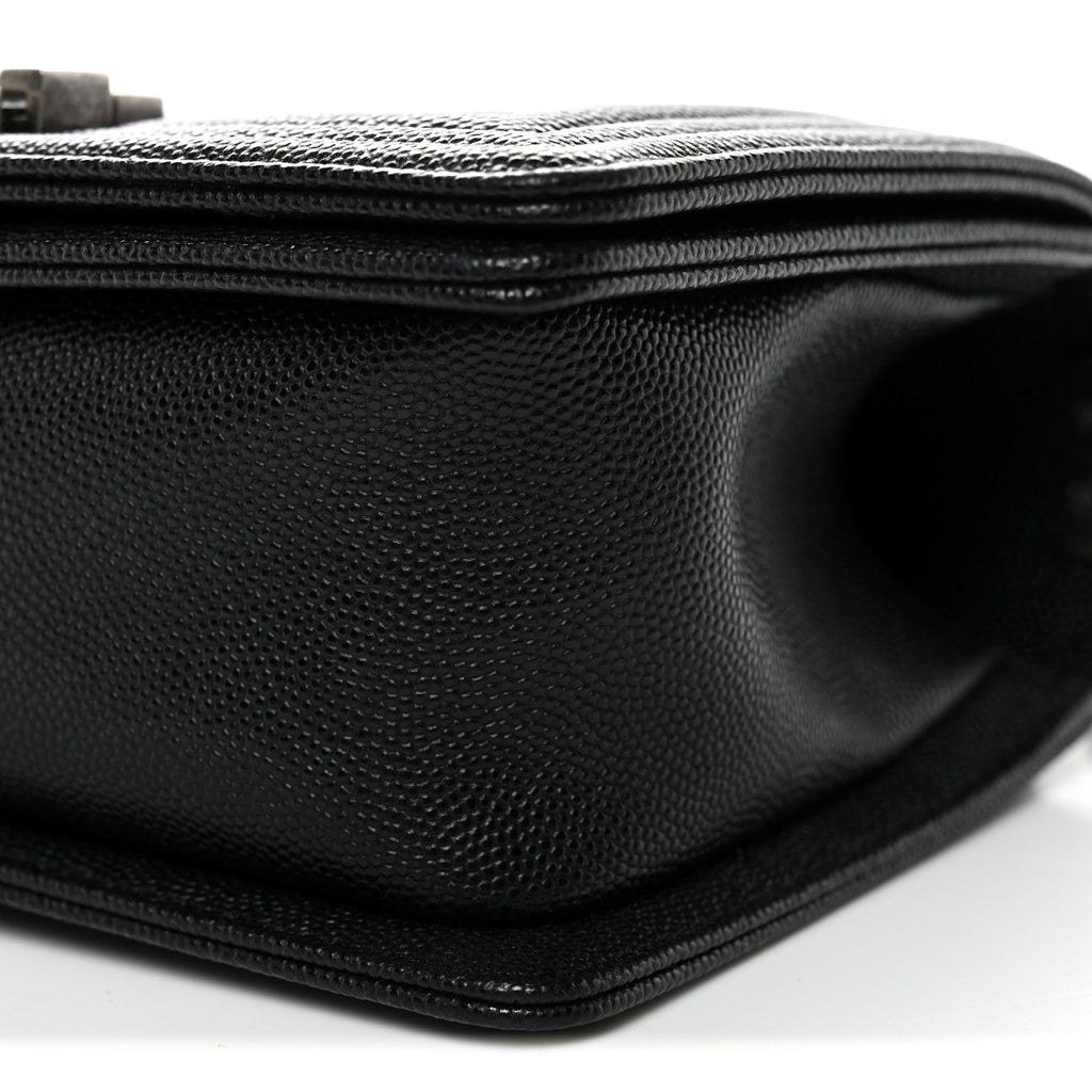 Caviar Quilted Small Boy Flap Black