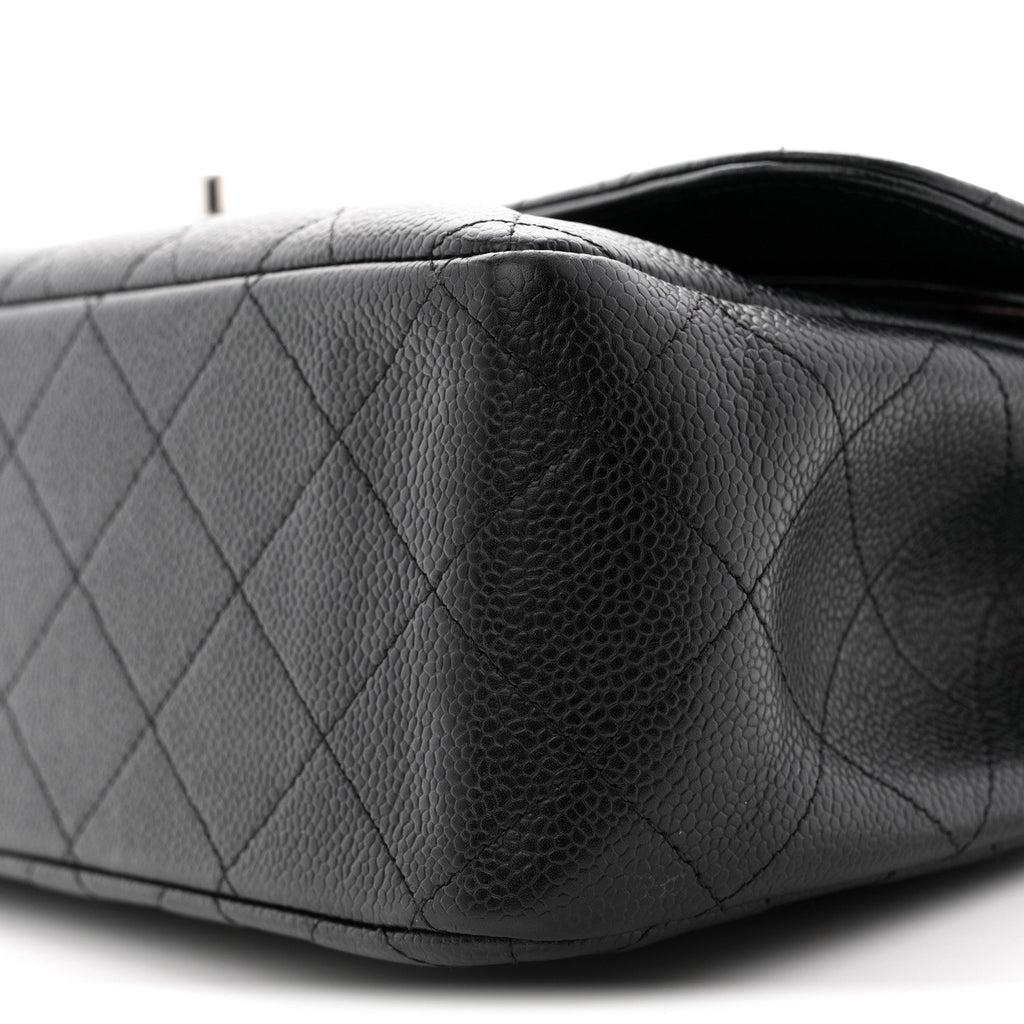 Caviar Quilted Jumbo Double Flap Black