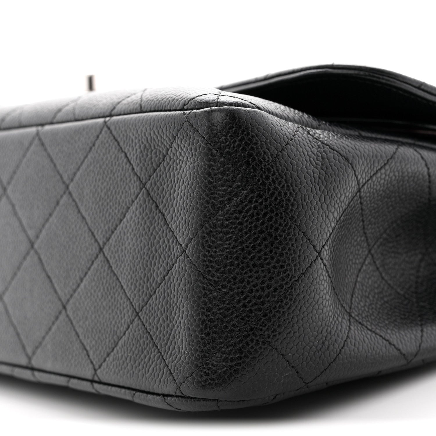 Caviar Quilted Jumbo Double Flap Black