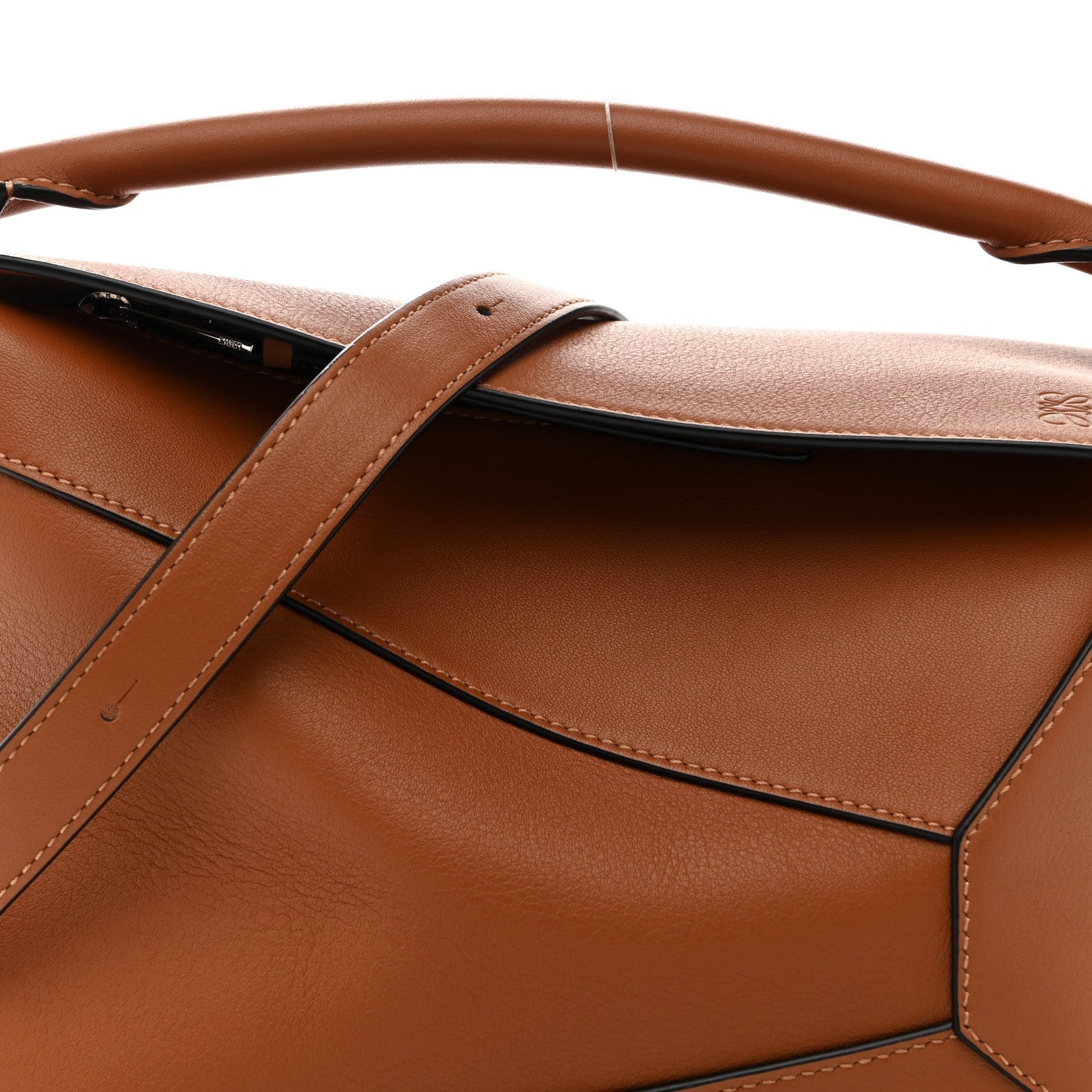 Calfskin Small Puzzle Edge Bag Tan