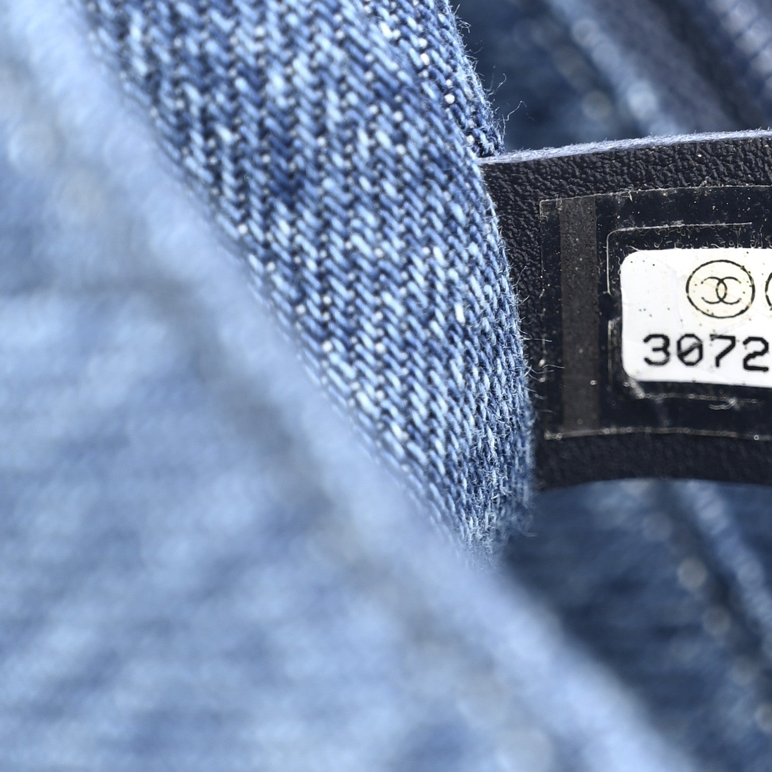 Denim CC Quilted Mini Square Flap Blue