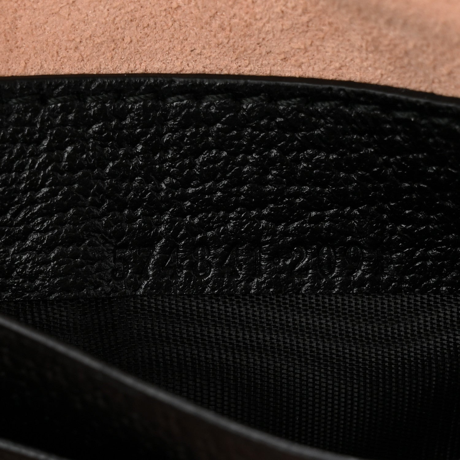 Textured Calfskin Web Ophidia Round Wrist Wallet Black