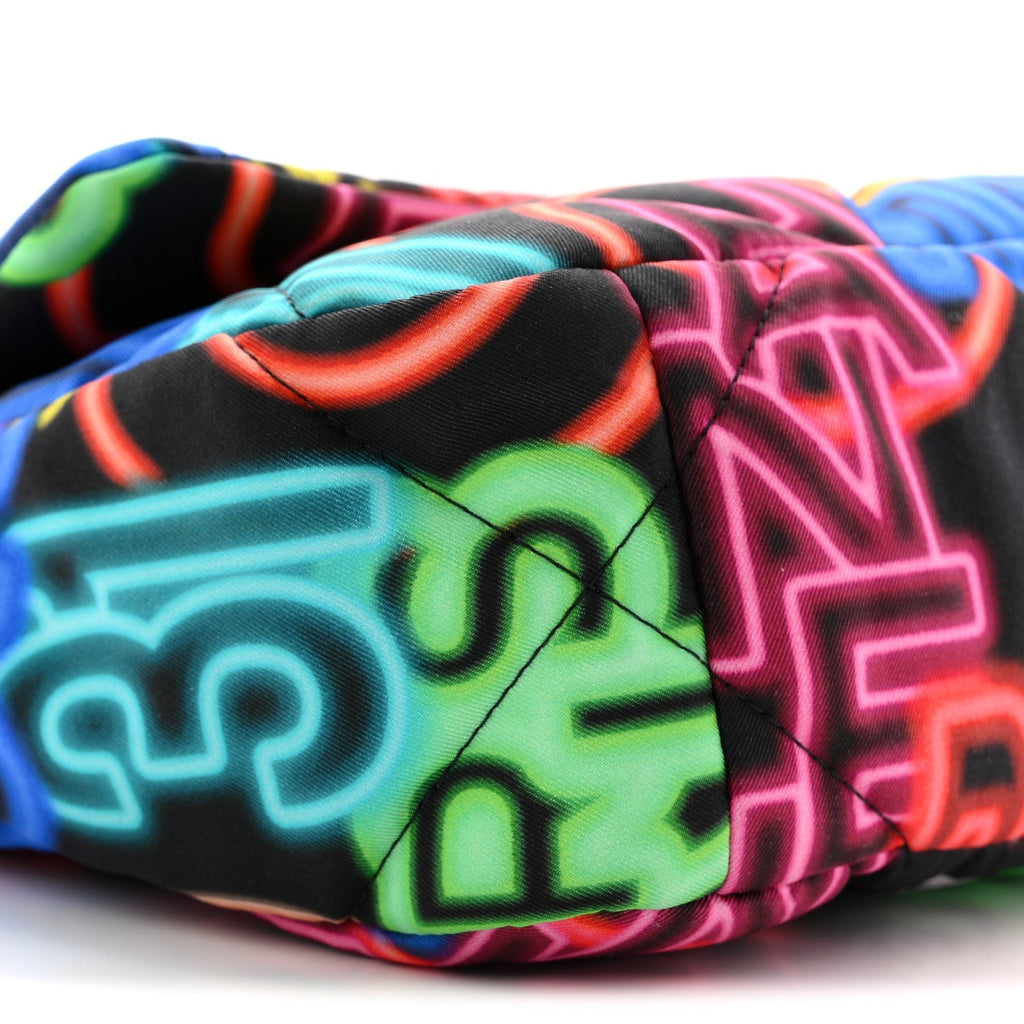 Fabric Printed Medium Chanel 19 Flap Black Multicolor