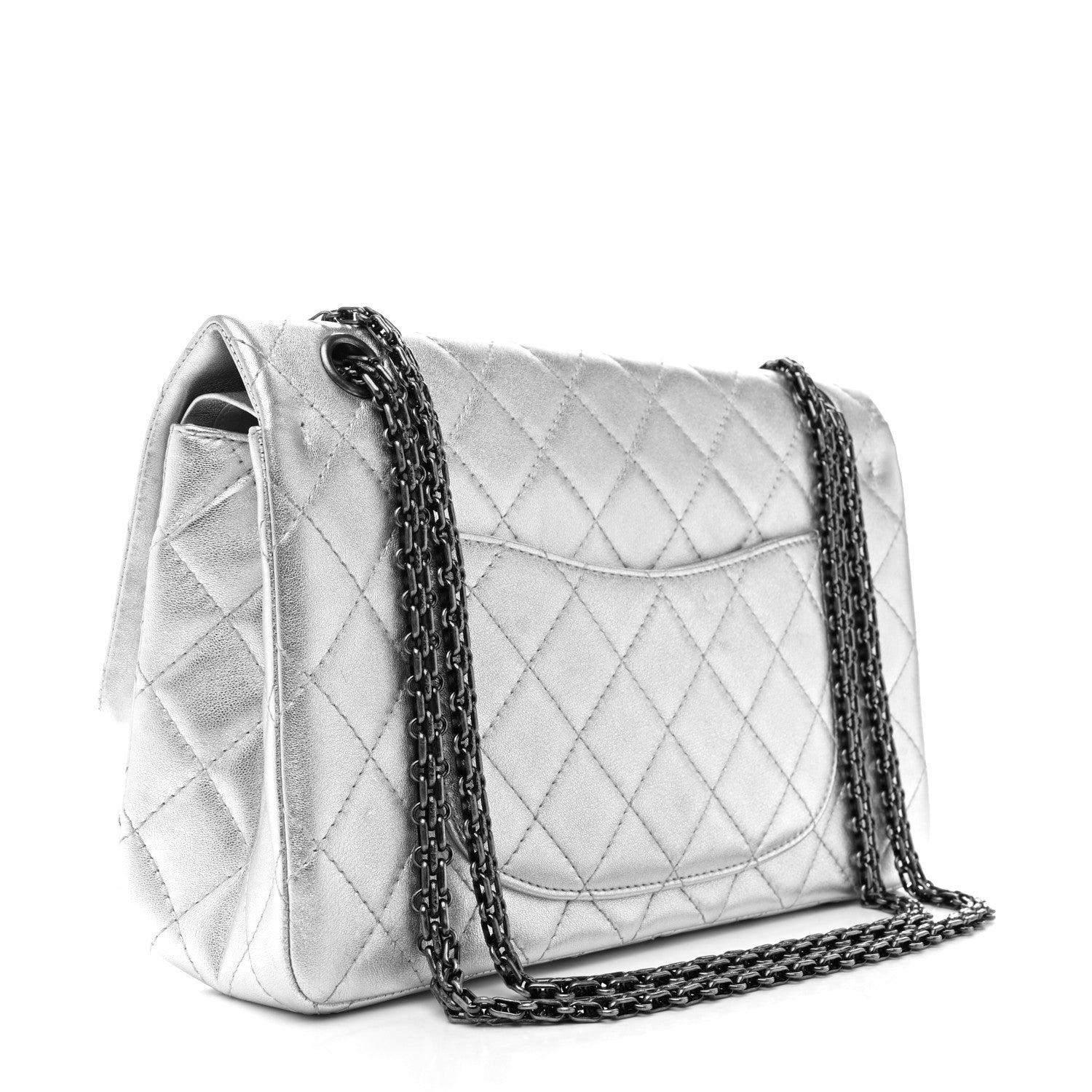 Metallic Lambskin Quilted 2.55 Reissue 226 Flap Silver