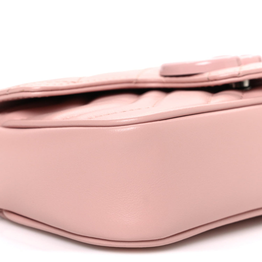 Calfskin Matelasse Monochrome GG Marmont Chain Belt Bag Perfect Pink