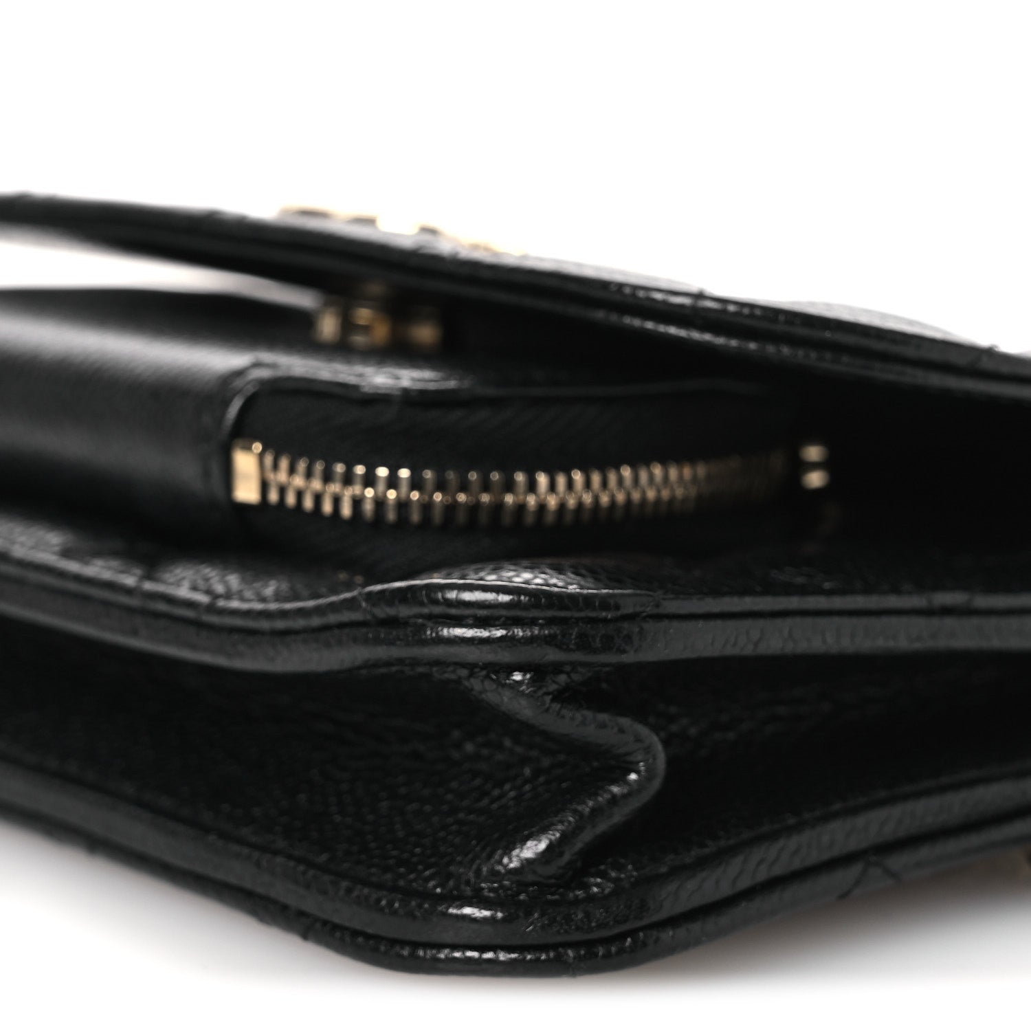 Caviar Quilted Business Affinity Clutch With Chain Black