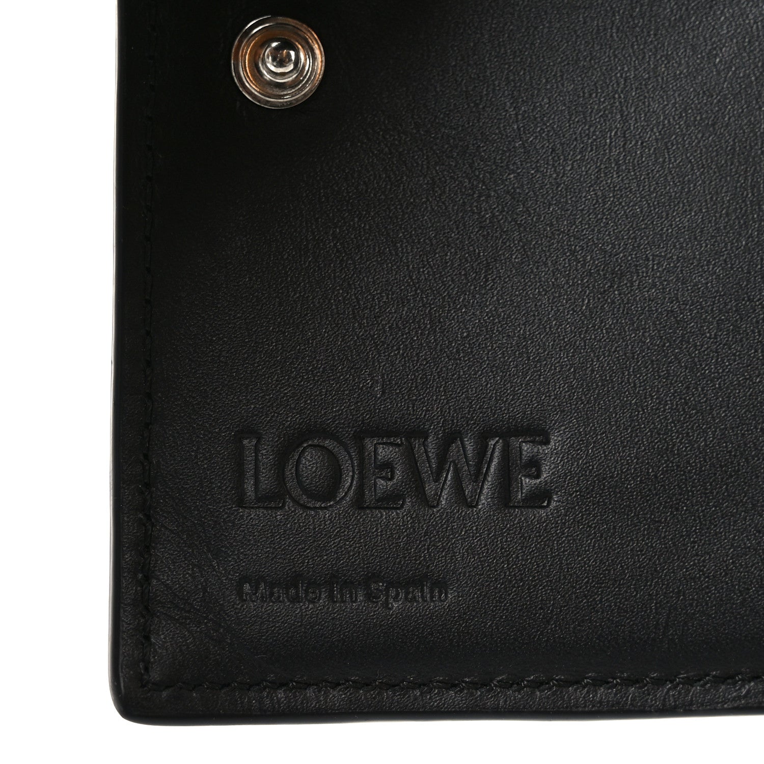Calfskin Puzzle Zip Slim Compact Bi-Fold Wallet Black