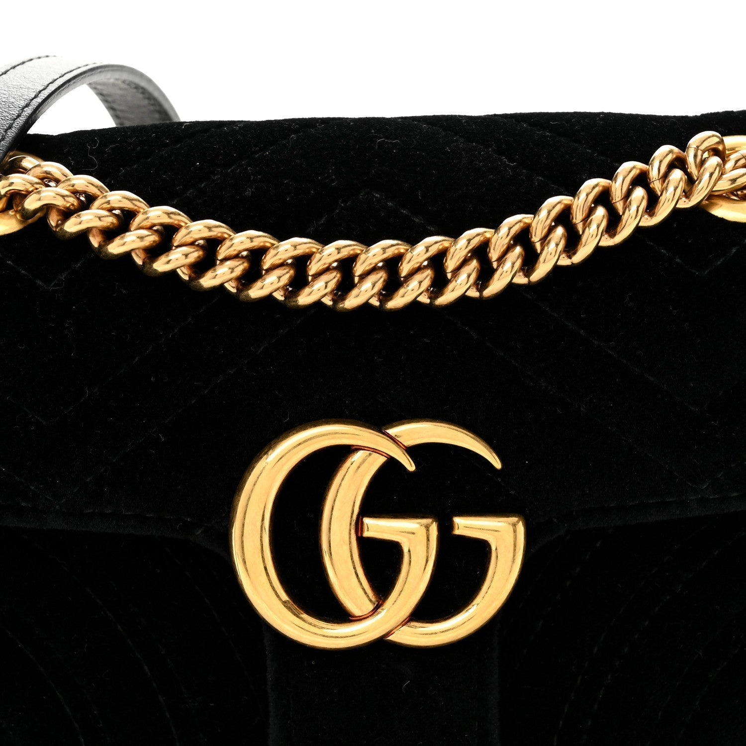 Velvet Matelasse Mini GG Marmont Shoulder Bag Black