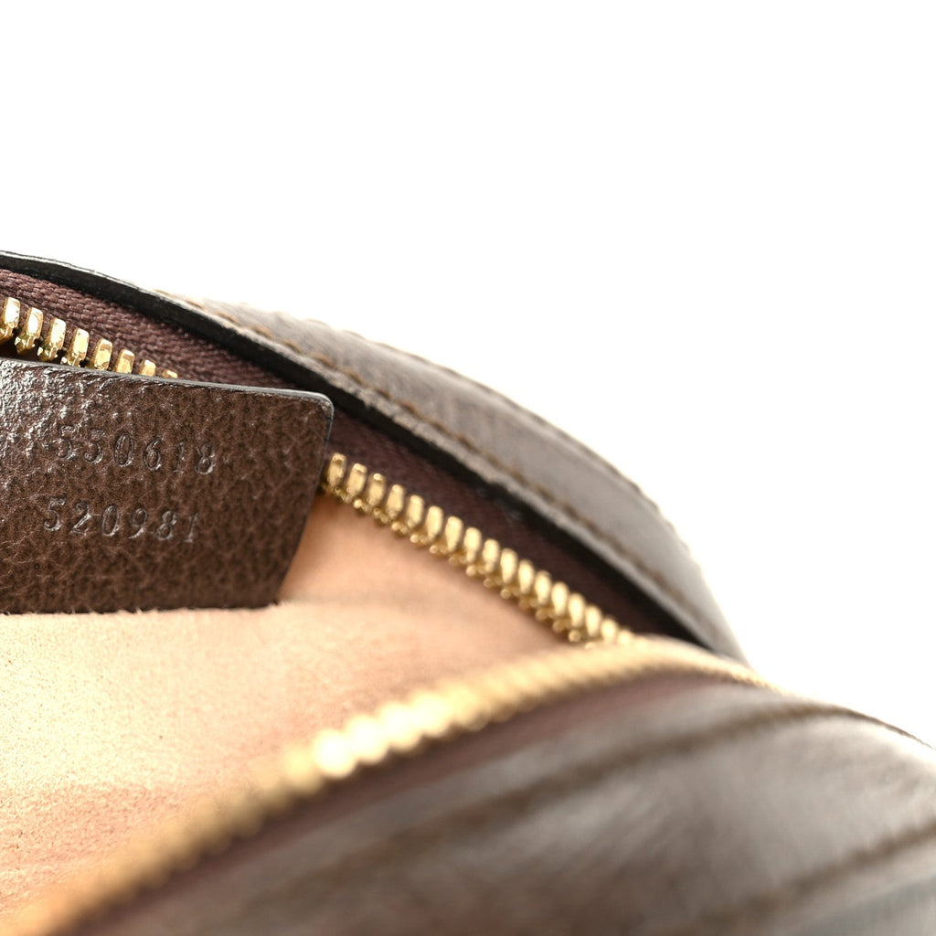 GG Supreme Monogram Web Mini Ophidia Round Shoulder Bag Brown