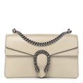 Textured Calfskin Crystal Small Dionysus Shoulder Bag Mystic White