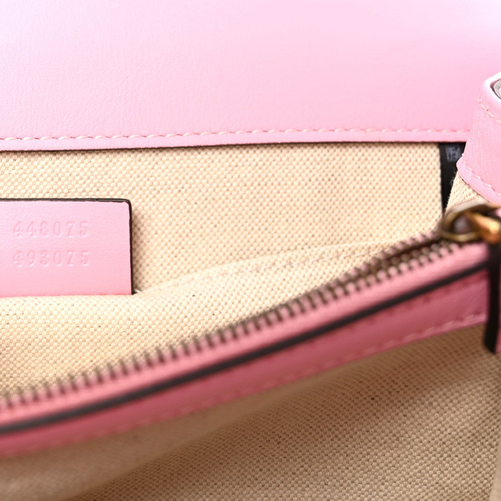 Moon Calfskin Web Medium Dionysus Bamboo Top Handle Bag Sugar Pink Blue Agata Hibiscus Red