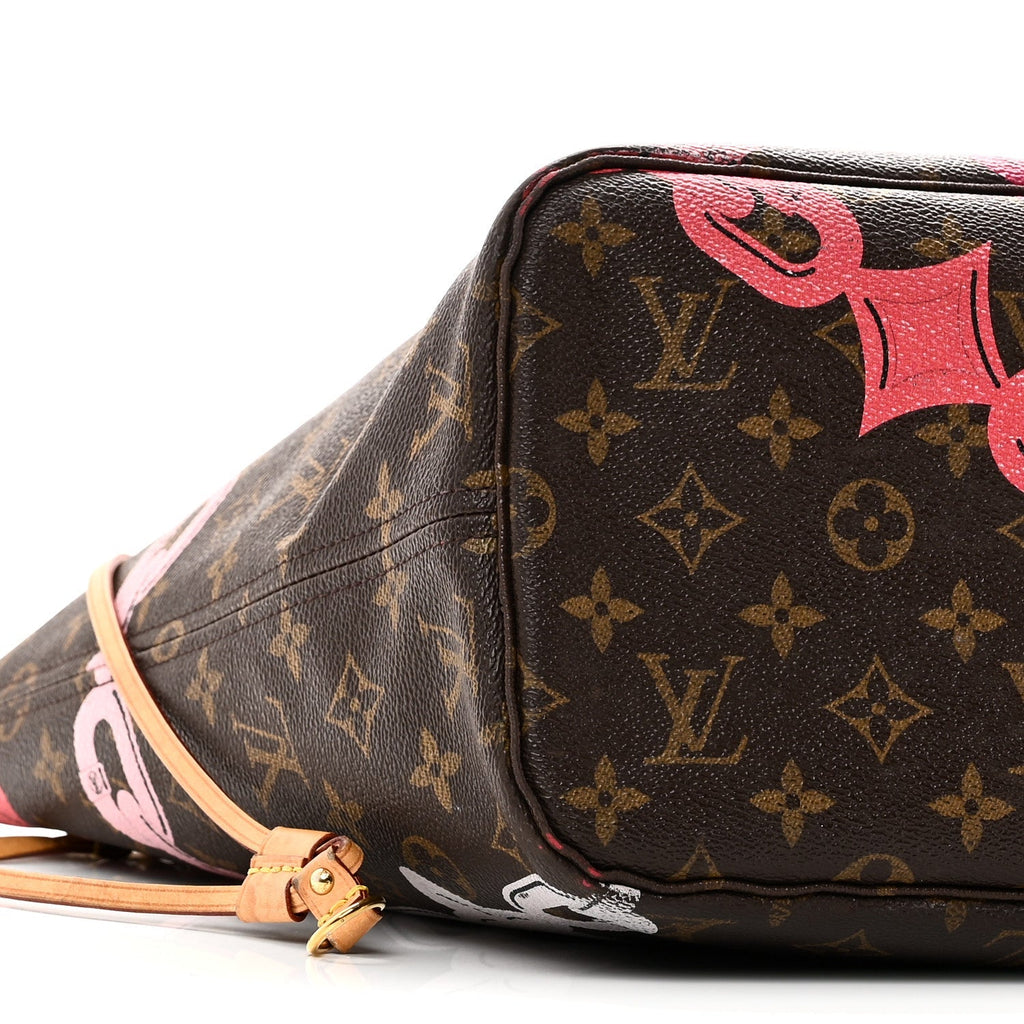 Monogram Bay Neverfull MM Rose Ballerine Poppy
