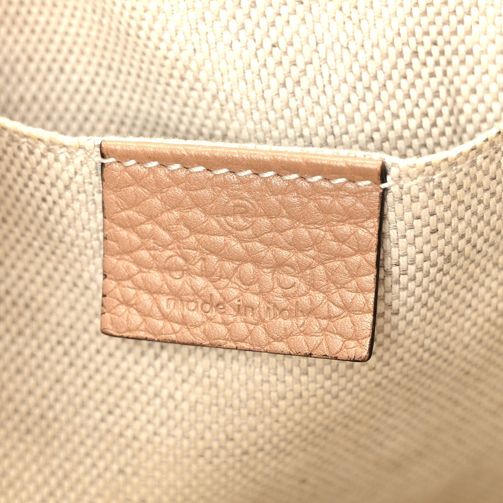 Pebbled Calfskin Small Soho Disco Bag Rose Beige