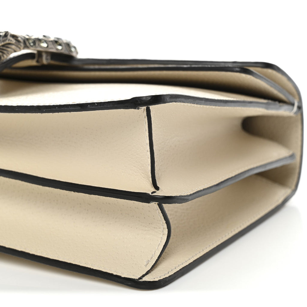 Textured Calfskin Crystal Small Dionysus Shoulder Bag Mystic White