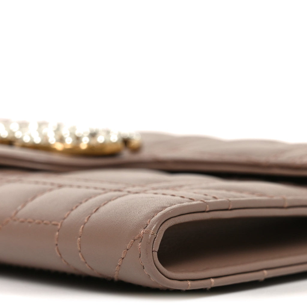 Calfskin Matelasse Mini Pearly GG Marmont Chain Wallet Porcelain Rose
