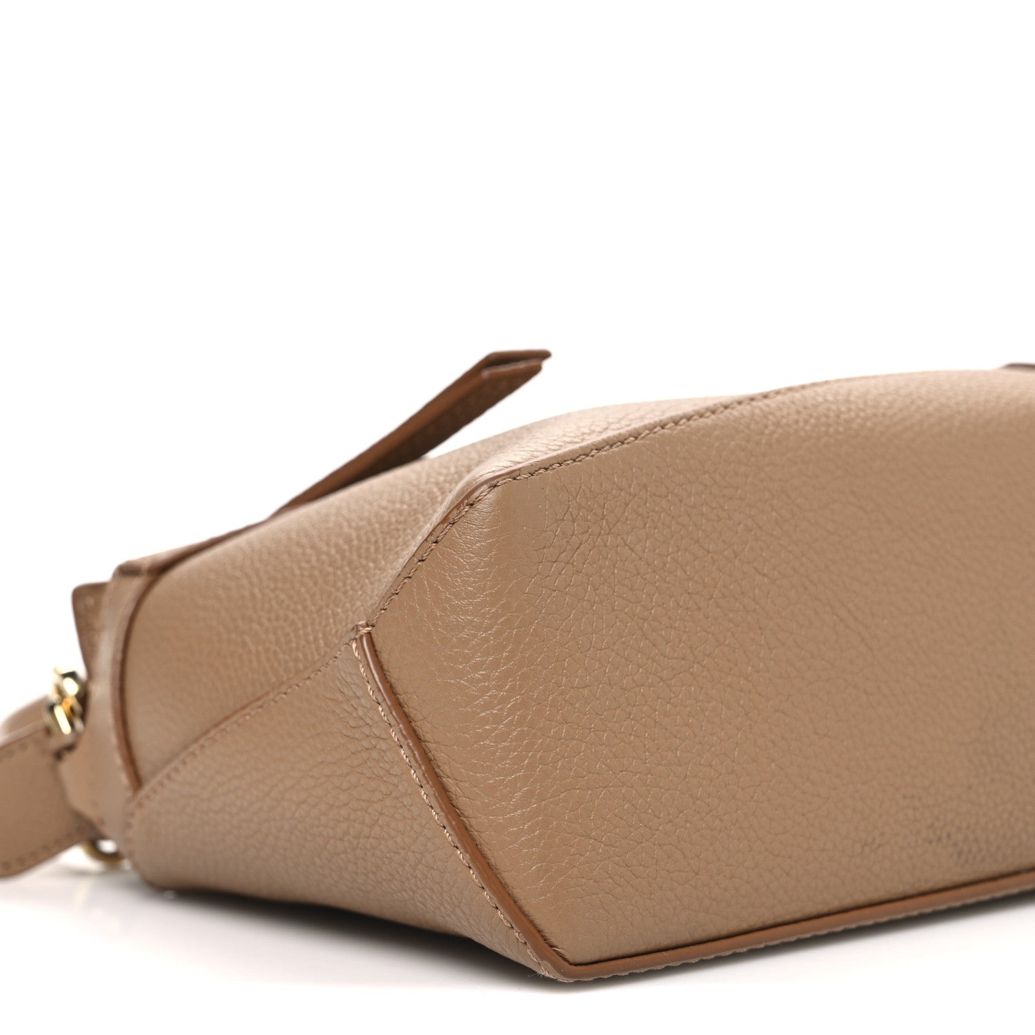 Soft Grained Calfskin Mini Puzzle Edge Toffee