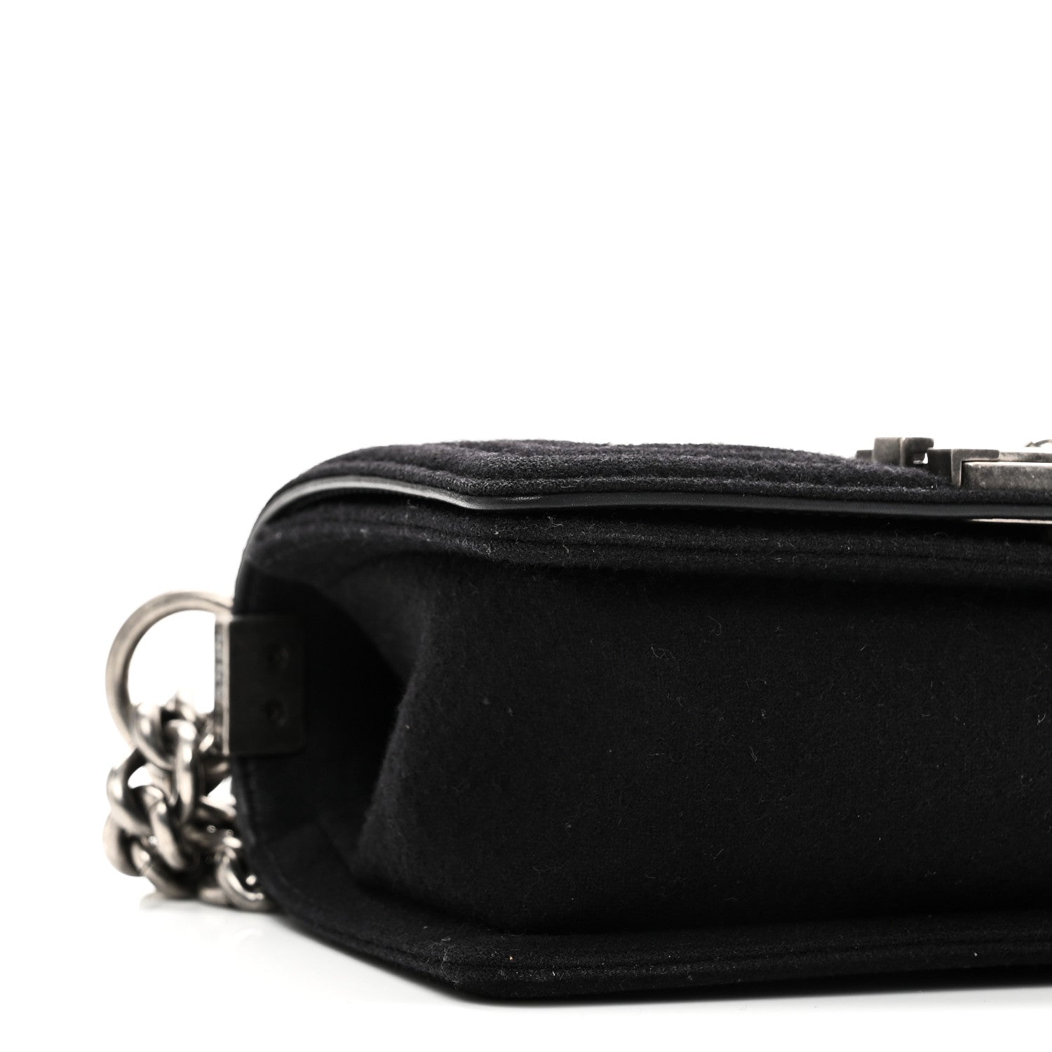 Wool Felt Embellished Small Boy Flap Black