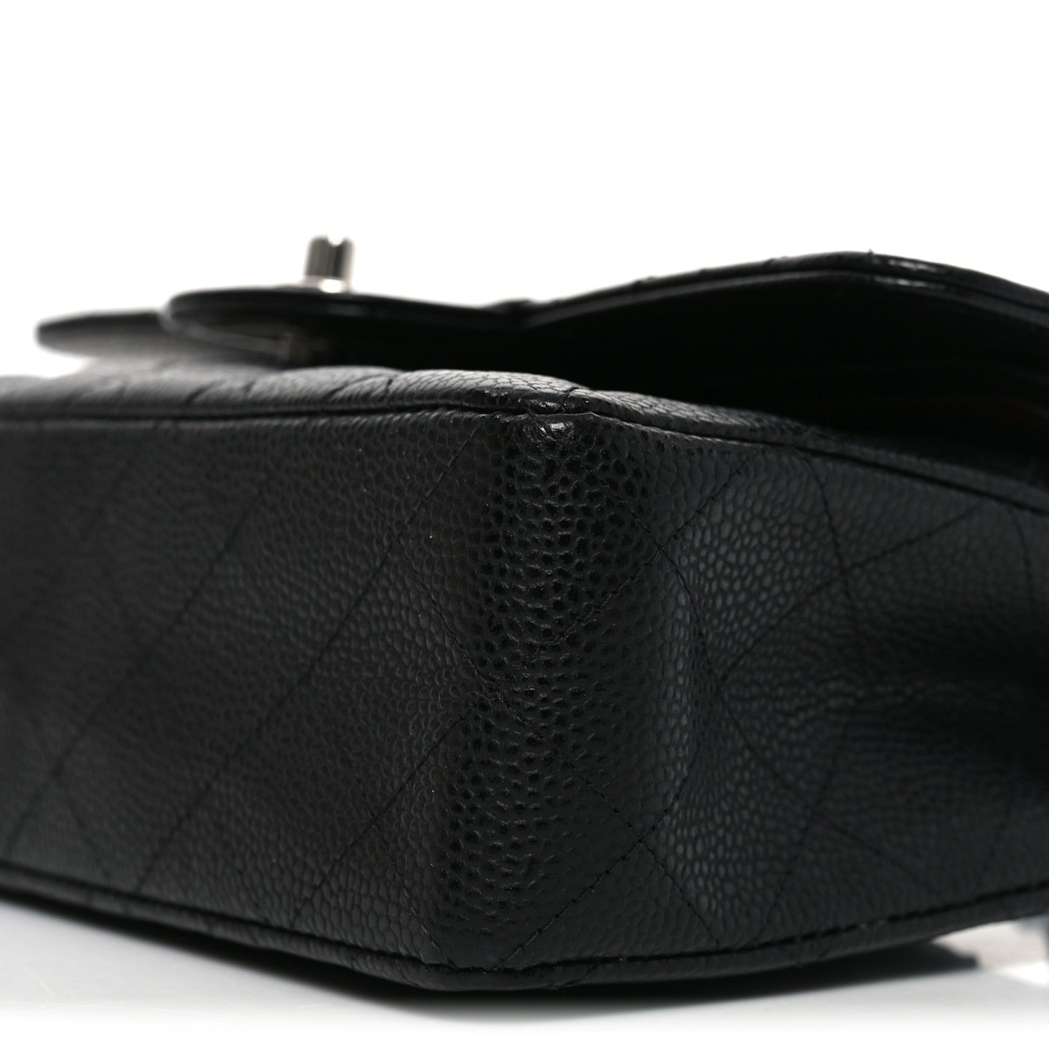 Caviar Quilted Small Double Flap Black